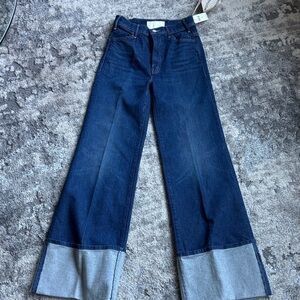 MOTHER Women's Blue Jeans with Gray Cuffs